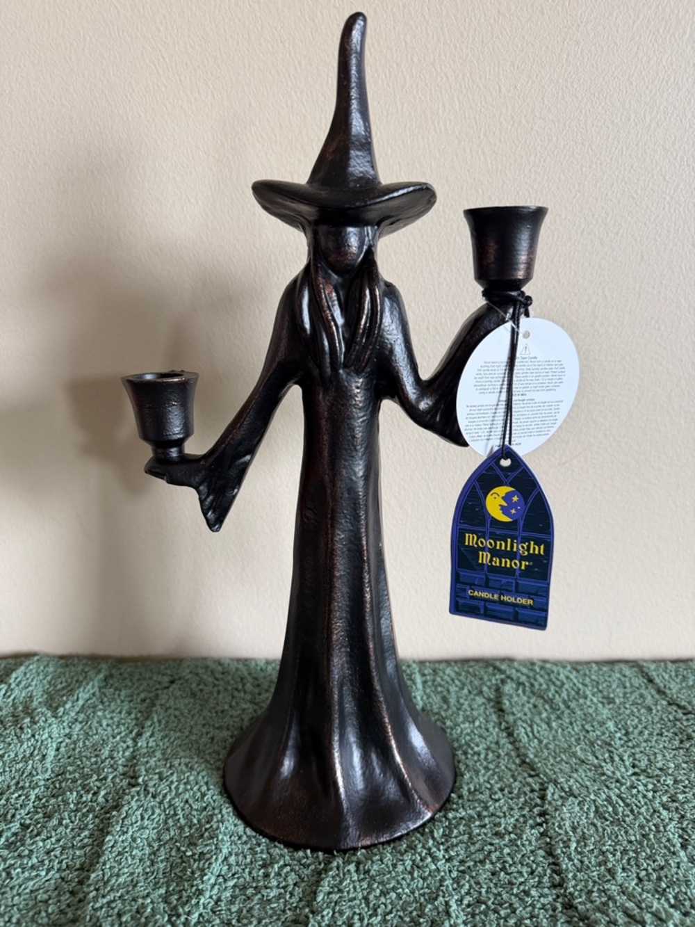Moonlight Manor Halloween Witch 🧙 Candle Candle Stick Holder Bronze Black NEW!